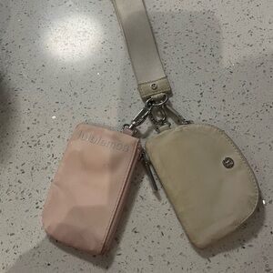 Lululemon Pink and Cream Wristlet Set